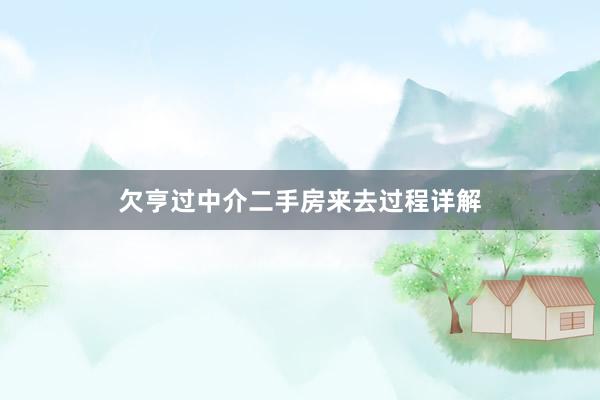 欠亨过中介二手房来去过程详解